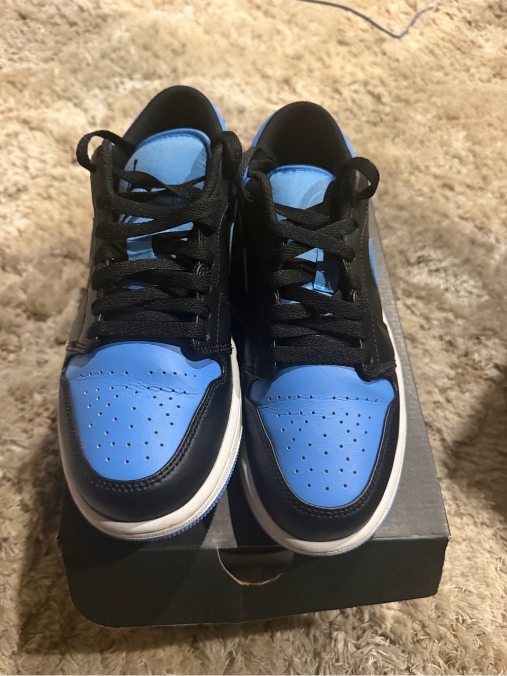 Jordan Low-Top Sneakers in Black and University Blue